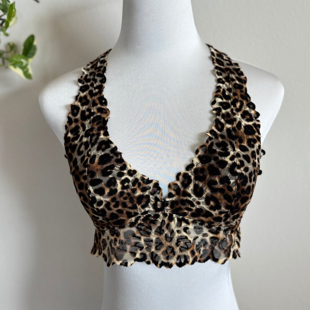 Victoria's Secret PINK Y2K Leopard Lace Bralette Sz Small - Picture 1 of 6